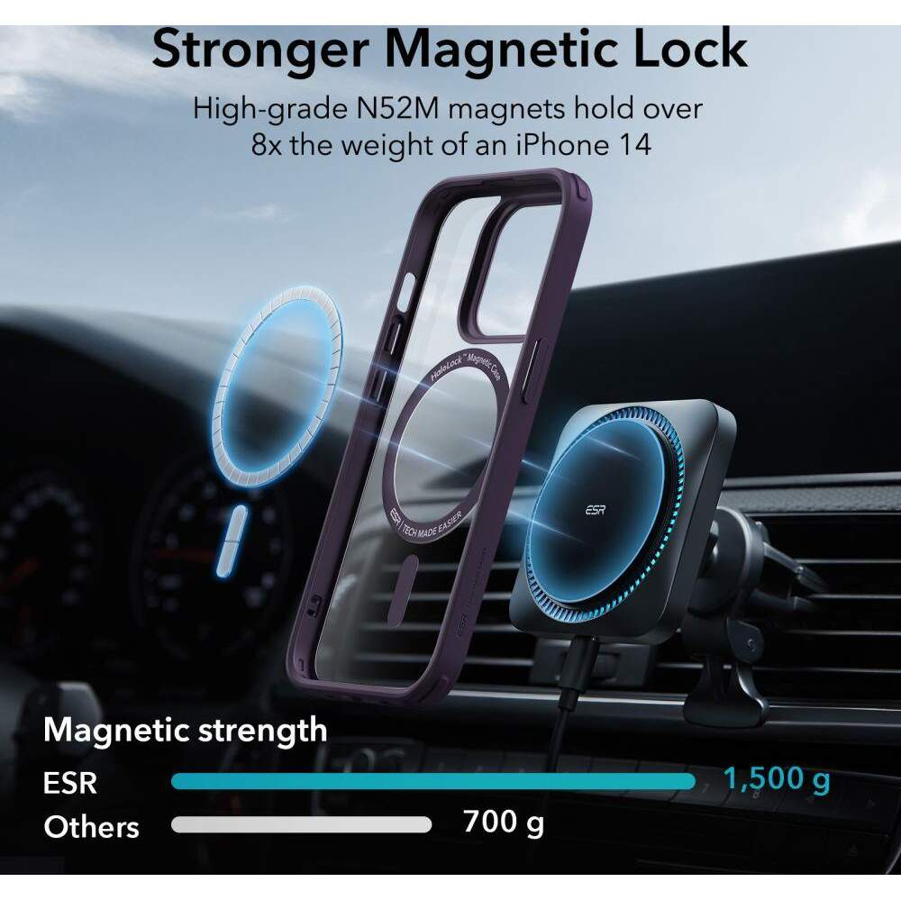 Husa iPhone 14 Pro Max - ESR CH HaloLock MagSafe Clear / Purple - Image 3