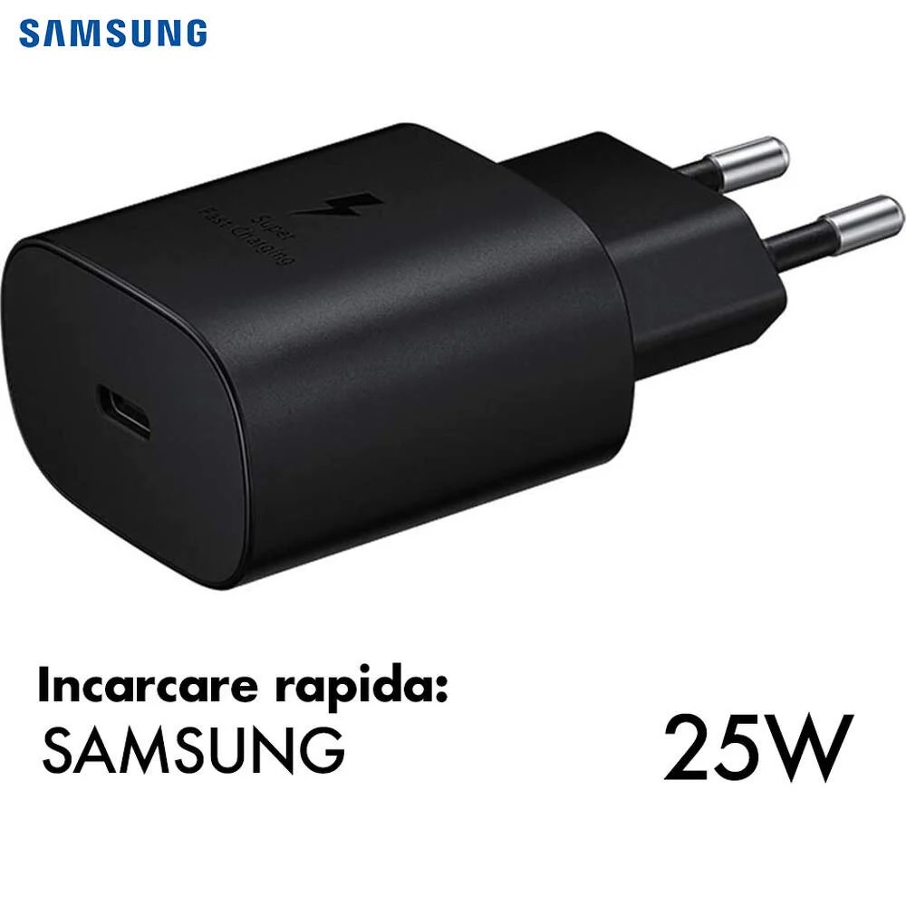 Incarcator priza original Samsung - Super Fast Charge 25W Port USB Type-C Negru